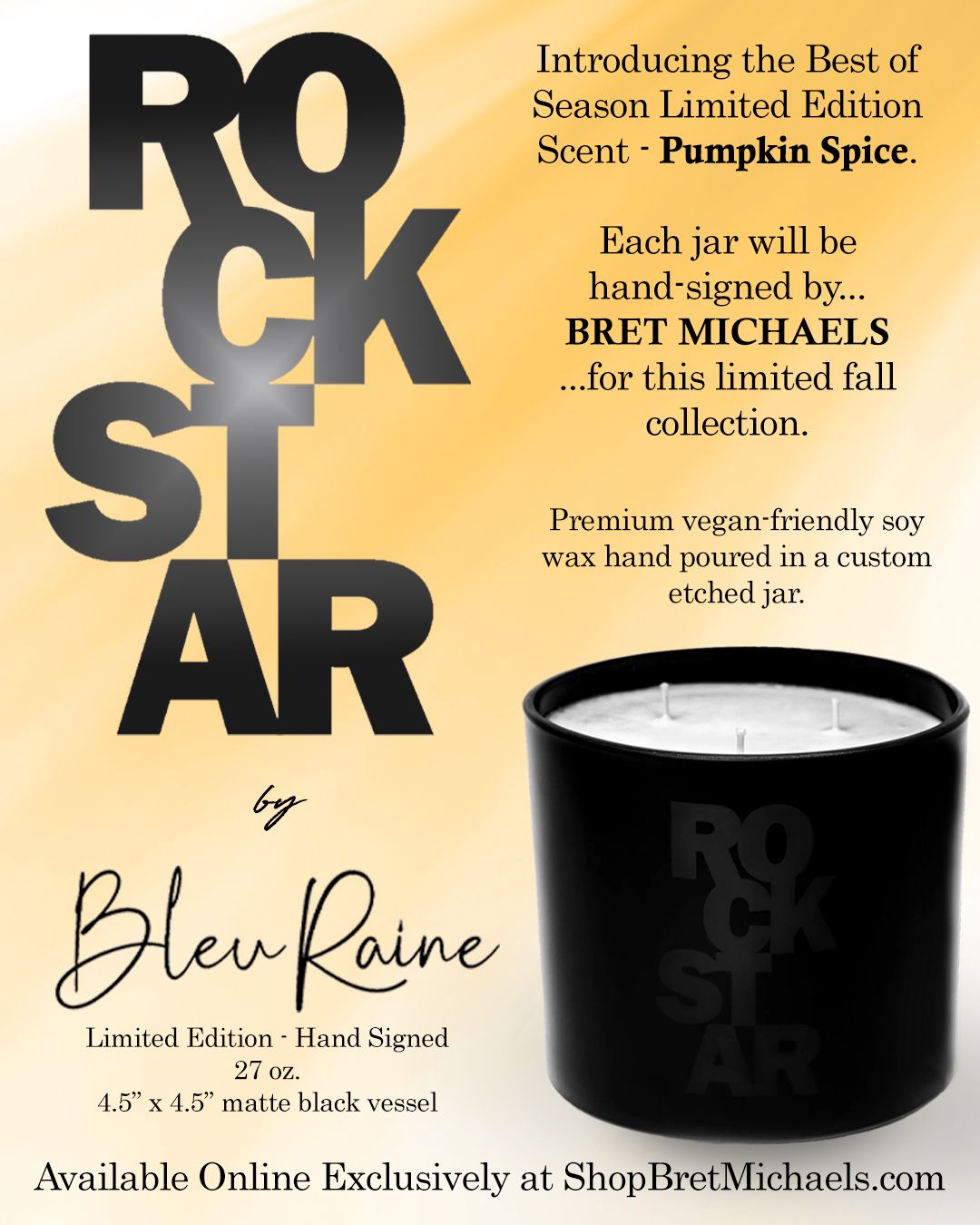 New Limited Edition Pumpkin Spice ROCKSTAR Candle! – Bret Michaels